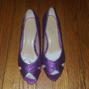 Women Glitter Purple Heels
